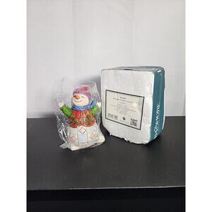 Jim Shore Heartwood Creek Figure Snowman Holly Vest Miniature 3.5" Christmas